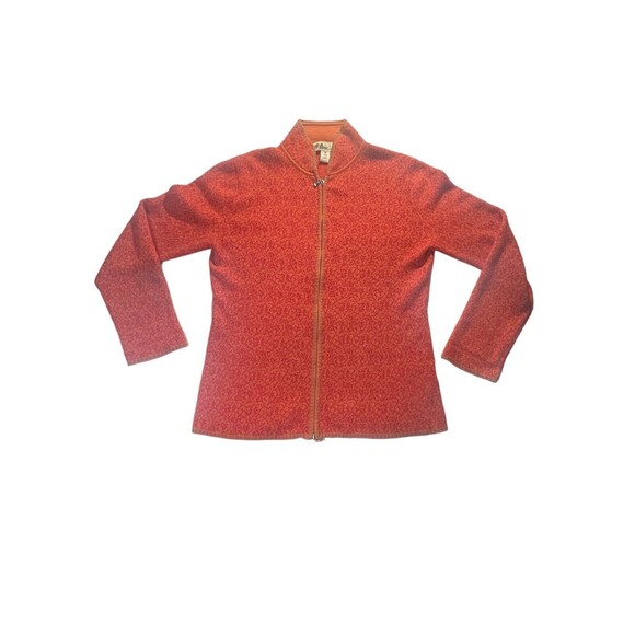 Vintage Neve Designs Zip Cardigan Sweater‎ Sz M Wool Blend Paisley Floral Design - Picture 10 of 14